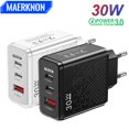 thumbnail image 2 of PD 30W Cargadores USB Tipo C Cargador de carga rápida para Xiaomi Samsung iphone Cargador de teléfono móvil Quick Charge3.0 Adaptador de cargador de pared Enchufe de la UE / EE. UU., 2 of 4