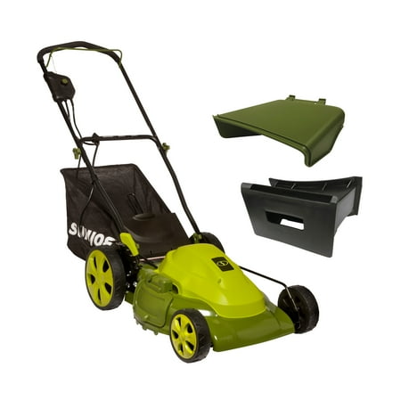 Sun Joe - 12.0Ah Plug-in 20-Inch Push Lawn Mower with Grass Collection Bag - Green
