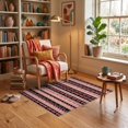 thumbnail image 3 of ODIKA 3'x5' Ultra-Soft Throw Mat, Pink Decorative Ribbon Themed Alternating Bands Shaped None Washable, Bare feet friendly, Easy Care Indoor rug for Bedside, Vanity, 3 of 7