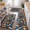 thumbnail image 2 of Brown Mushroom Leaf Dark Blue Pattern Kitchen Rugs Sets Of 3,Kitchen Runner Rugs Non Skid Washable,Decorative Kitchen Floor Mats for Kitchen,Sink,Laundry,17"x30"+ 17"x47" + 17"x59", 2 of 6