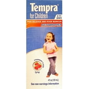 Tempra Childrens Strawberry Flavor 4 oz - Jarabe para Ninos sabor a Fresa