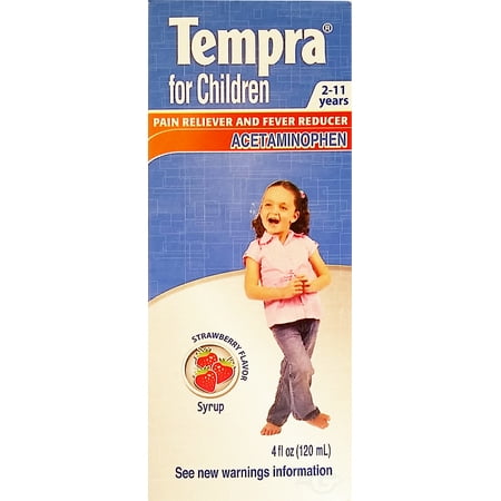 Tempra Childrens Strawberry Flavor 4 oz - Jarabe para Ninos sabor a Fresa