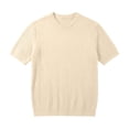 thumbnail image 5 of hotojiny Mens Casual T-Shirts Classic Short Sleeve Knit Tees Crewneck Ribbed Solid Shirts Comfort Business Work Tops, 5 of 5