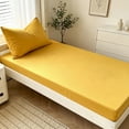 thumbnail image 4 of Fitted Sheet Single Bed Non-Slip Elastic Bottom Soft Knitted Fabric Stretch Mattress Cover Protective Bedding Quick Dry, Yellow, JKODE, 4 of 6