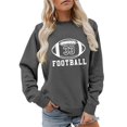 thumbnail image 4 of Game Day Sweatshirt for Women Long Sleeve Crew Neck Rugby Shirt Womens Baseball Shirt Fall Fashion Must Haves Soft Lightweight Basic Tee Sports Mom Must Have Sports Athletic Gym Gift Dark Gray, 4 of 4