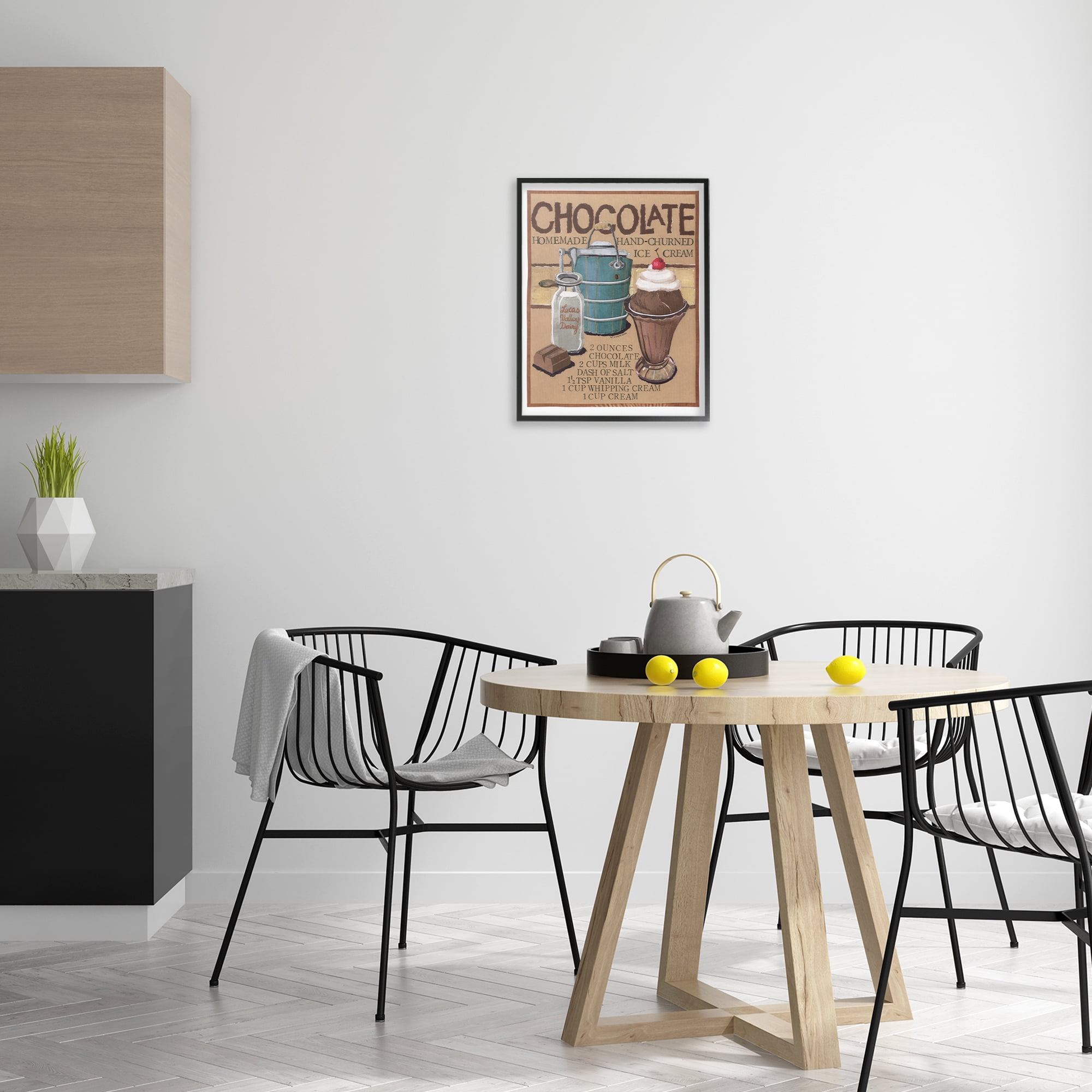 Stupell Industries Chocolate Ice Cream Food & Beverage Painting Black Framed Art Print Wall Art, 16 x 20