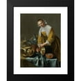 thumbnail image 2 of Willem van Odekercken 14x18 Black Modern Framed Museum Art Print Titled - A&nbsp;Kitchen Maid Standing by a Table with Copper Pots, Pewter Plates and Other Objects (1638), 2 of 5