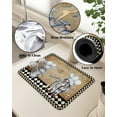 thumbnail image 5 of Kitchen Chef Gnomes Dish Drying Mat for Kitchen Counter, Super Absorbent Quick Dry Coffee Bar Mat Pad Thin Diatomaceous Sink Mat Non Slip Dish Drainer Mat 23.5x15.5 Farmhouse Black White Plaid Dessert, 5 of 6