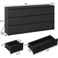 thumbnail image 4 of ChVans Black 9 Drawers Dresser with Charging Station, 63" Long Modern Dresser with 9 Drawers for Bedroom, Large Wood Chest of Drawers Handle Free, Dresser for Bedroom, Living Room, Hallway, 4 of 10