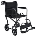 thumbnail image 1 of Fauteuil Roulant de Transport Pliable avec Freins à Main Doubles, Fauteuil Roulant Léger à Siège Grand de 19 Pouces avec Roues Arrière de 8 Pouces, Supporte jusqu'à 220 Lb, 1 of 9