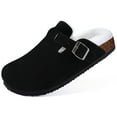thumbnail image 4 of Goosecrect Women Cork Clogs Home Slides Fuzzy Soft Comfort Potato Shoes Plush Footbed Mules Slippers Winter Fur Suede Slippers, 4 of 5