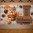 thumbnail image 4 of Decorative Design Welcome Banner Autumn Squirrel Animal Theme for Indoor Decoration Seasonal Decor Photo Shoot, 4 of 9