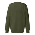 thumbnail image 3 of Miluxas Seasonal Clearance Long Sleeves Shirt for Women Women's Solid Plus Size Long Sleeve Pocket Blouse Sweater Tops Army Green 10(XL), 3 of 6