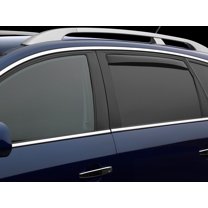 WeatherTech Custom Fit Side Window Deflectors compatible with Silverado 2500HD/3500HD, Sierra 1500, Sierra 2500HD/3500HD, Sierra 1500 Limited, Silverado 1500, Silverado 1500 LTD - Rear Pair, Dark Tint