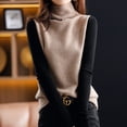 thumbnail image 2 of Chaleco de cachemira para mujer, nuevo chaleco de cuello alto 100 % lana, suéter suelto sin mangas de punto para otoño e invierno para mujer, 2 of 5