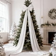 thumbnail image 3 of Christmas Tree Bows, 71" Extra Large Velvet Christmas Tree Topper Bow – 3D Handmade Ribbon Bows for Christmas Tree, Wreath, Door, Party, Wedding & Home Decor (White, 71 x 20 Inch), 3 of 6