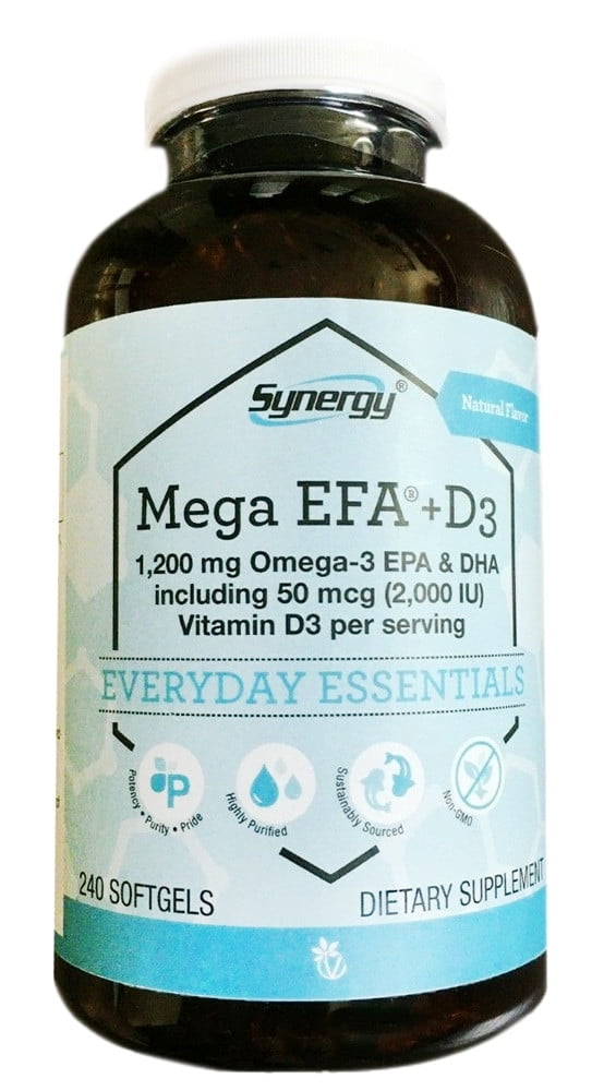 Synergy Mega Efa + D3 1,200 Mg Omega3 Epa & Dha With 50 Mcg (2,000