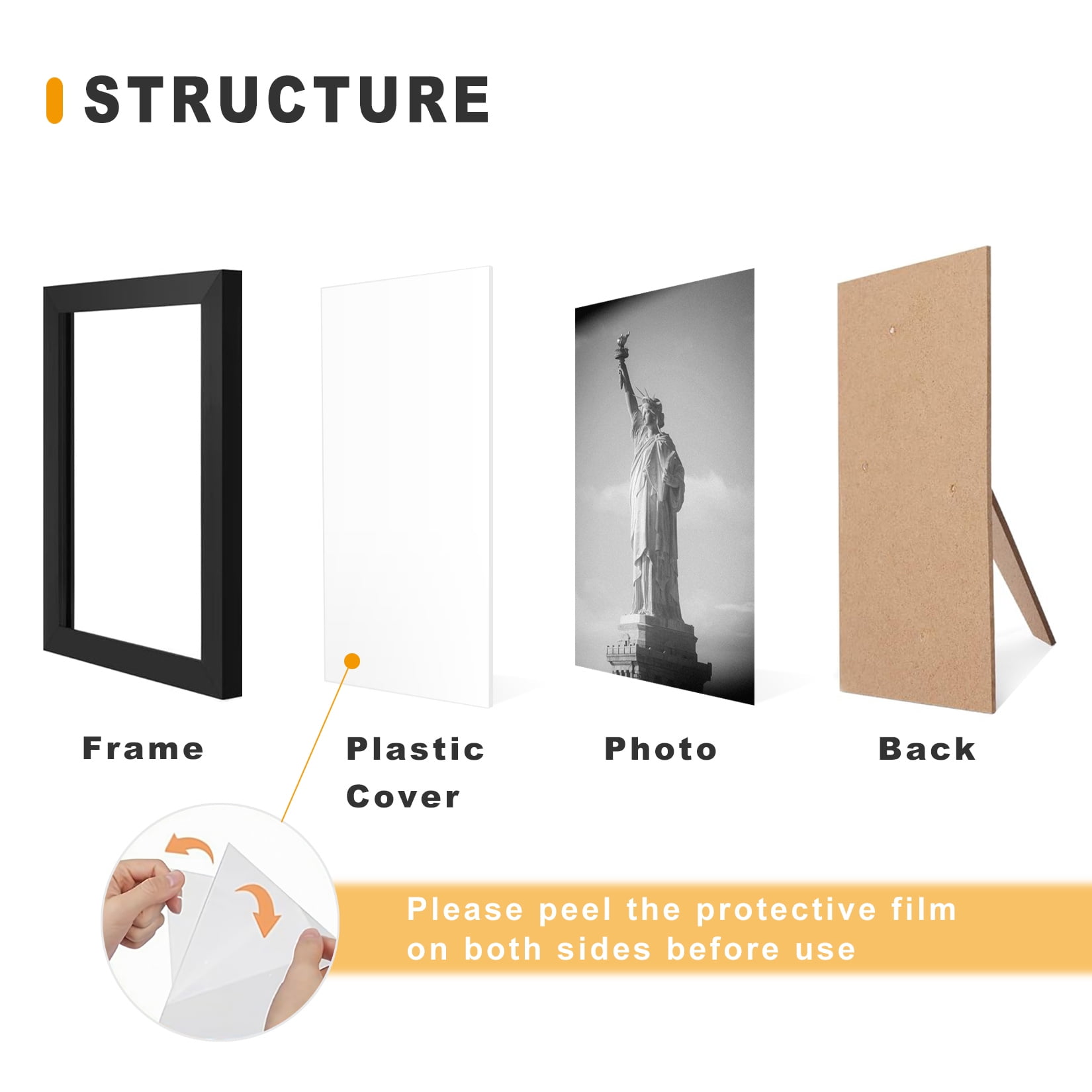 Black Picture Frames - 4x6, 5x7, 8x10 - 10 Pack Photo Frame Mix & Match Set for Wall Decor & Tabletop Display, Minimalist Black Frame Collection