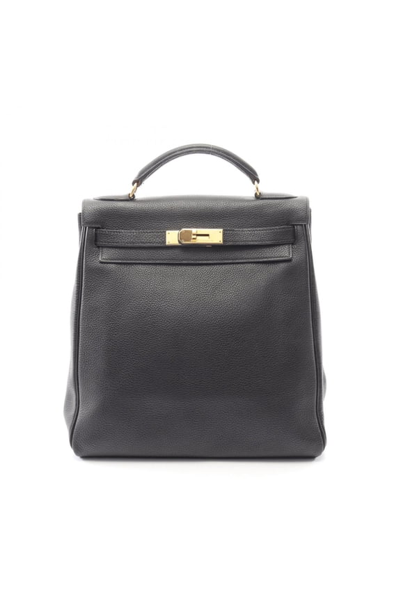 Pre-Owned Hermes Kelly Ad GM Backpack/Handbag, Togo Leather, Black, Women's.