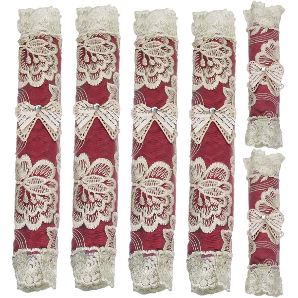 Paquete de 6 fundas para manijas de puertas de refrigerador, guantes protectores para electrodomésticos de cocina, protector de tela antideslizante para lavavajillas y horno microondas