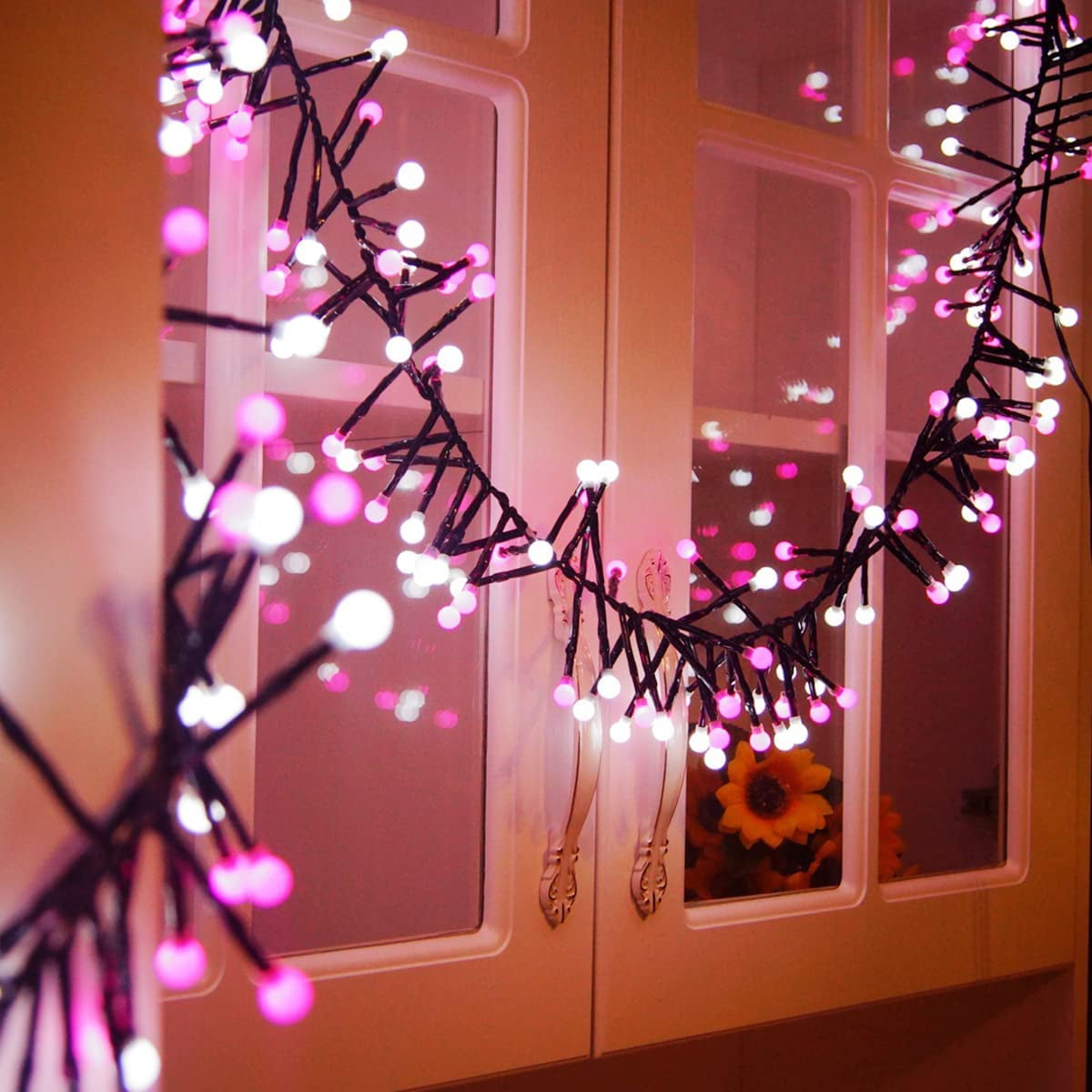 pink cluster christmas lights