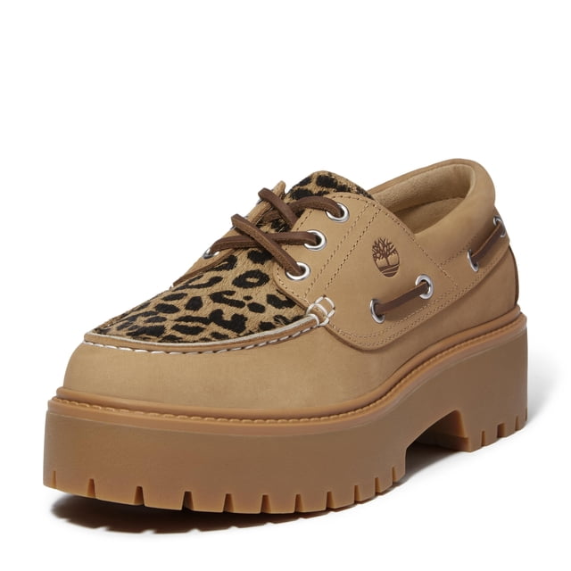 Zapato náutico con plataforma Stone Street para mujer de Timberland, beige, talla 7.5