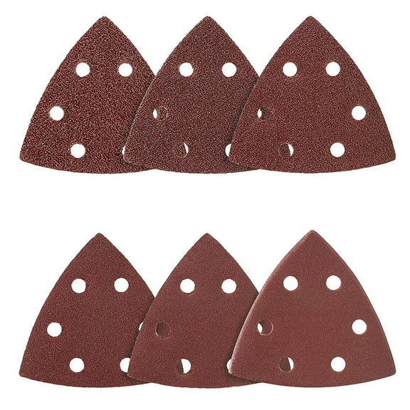Fdelink Self Adhesive Sandpaper,Triangle Abrasive Paper,Detail Sander Paper Paper 120Pcs Set Hook Sanding Loop Sand Tools & Home Improvement,6 Hole Disc,120X Sandpaper