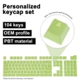 thumbnail image 2 of Unique Bargains 104 Key PBT Keycap Set OEM Profile 60% for 61/68/87/98/100/104 Keys Mechanical Keyboard Layout, Green, 2 of 6