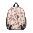 thumbnail image 3 of Mushroom and Character Pink Pattern Backpack for School, Cute School Bag with Adjustable Shoulder Straps and Padded Back, 13.8"x11.4"x6", 3 of 5