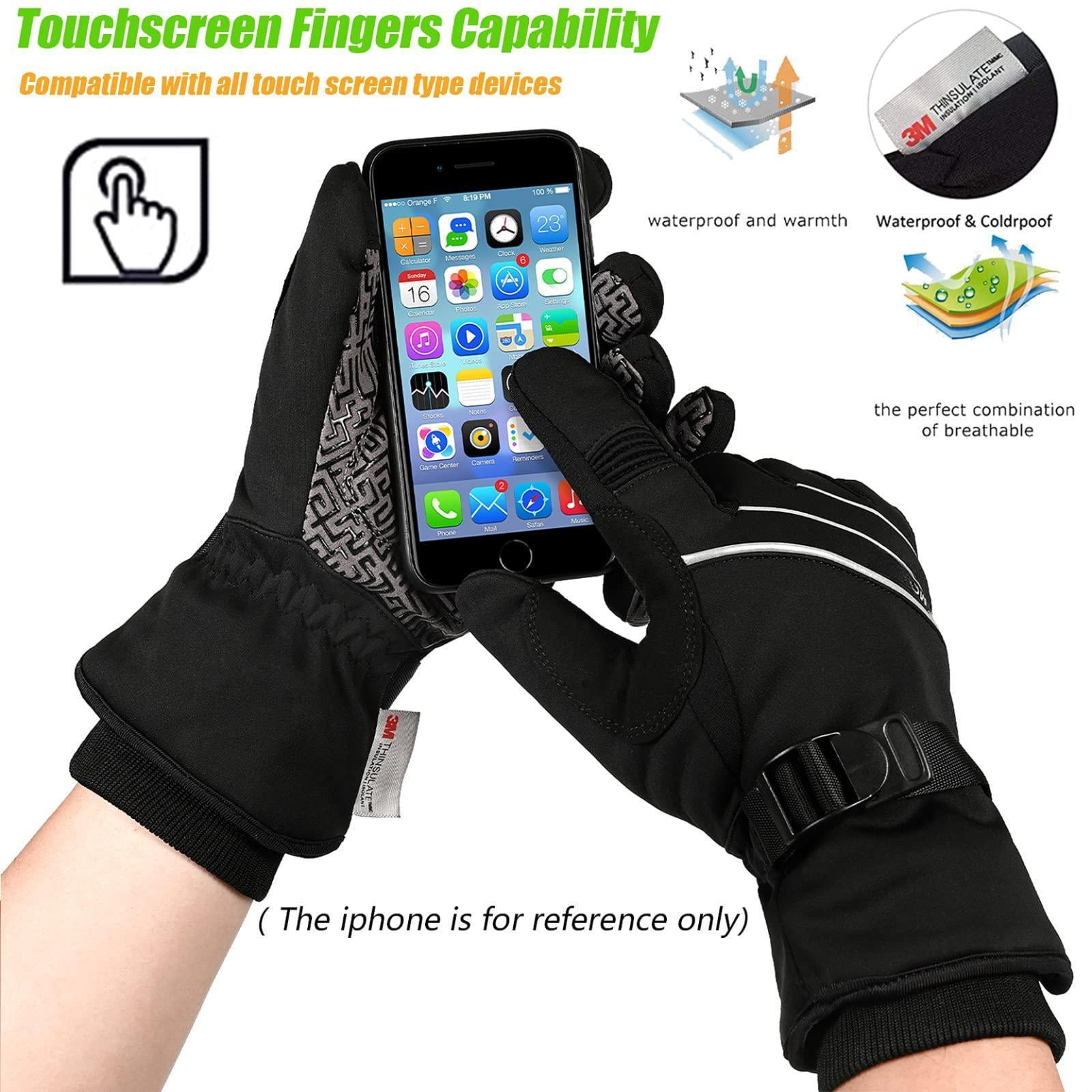 Waterproof & Windproof -30°f Winter Gloves For Men/women  3m Thinsulate Thermal Touch Screen Warm Skiing Cycling Running
