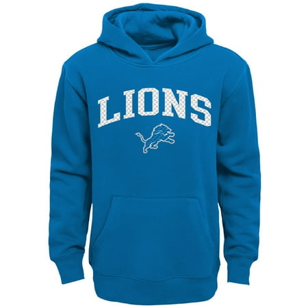 Detroit Lions Mens Sweatshirts - Youth Blue Detroit Lions Clear Gel Fleece Hoodie