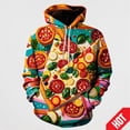 thumbnail image 3 of Sudadera con capucha con estampado 3D de pizza de pepperoni, sudadera con capucha de comida hipster, ropa de calle informal, divertida, ropa unisex para hombres y mujeres, sudaderas con capucha de nue, 3 of 5