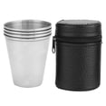 thumbnail image 2 of 4pcs Durable Cups, Silver Cup Set, for Outdoor Camping Travel Long Time Use, 2 of 8