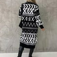 thumbnail image 3 of 2022 Women Rhombus Knit Pattern Elegant Loose Long Outerwear Maxi Y2k Sweater Coat Fall Winter Knitted Cardigan Warm Soft Jacket, 3 of 5