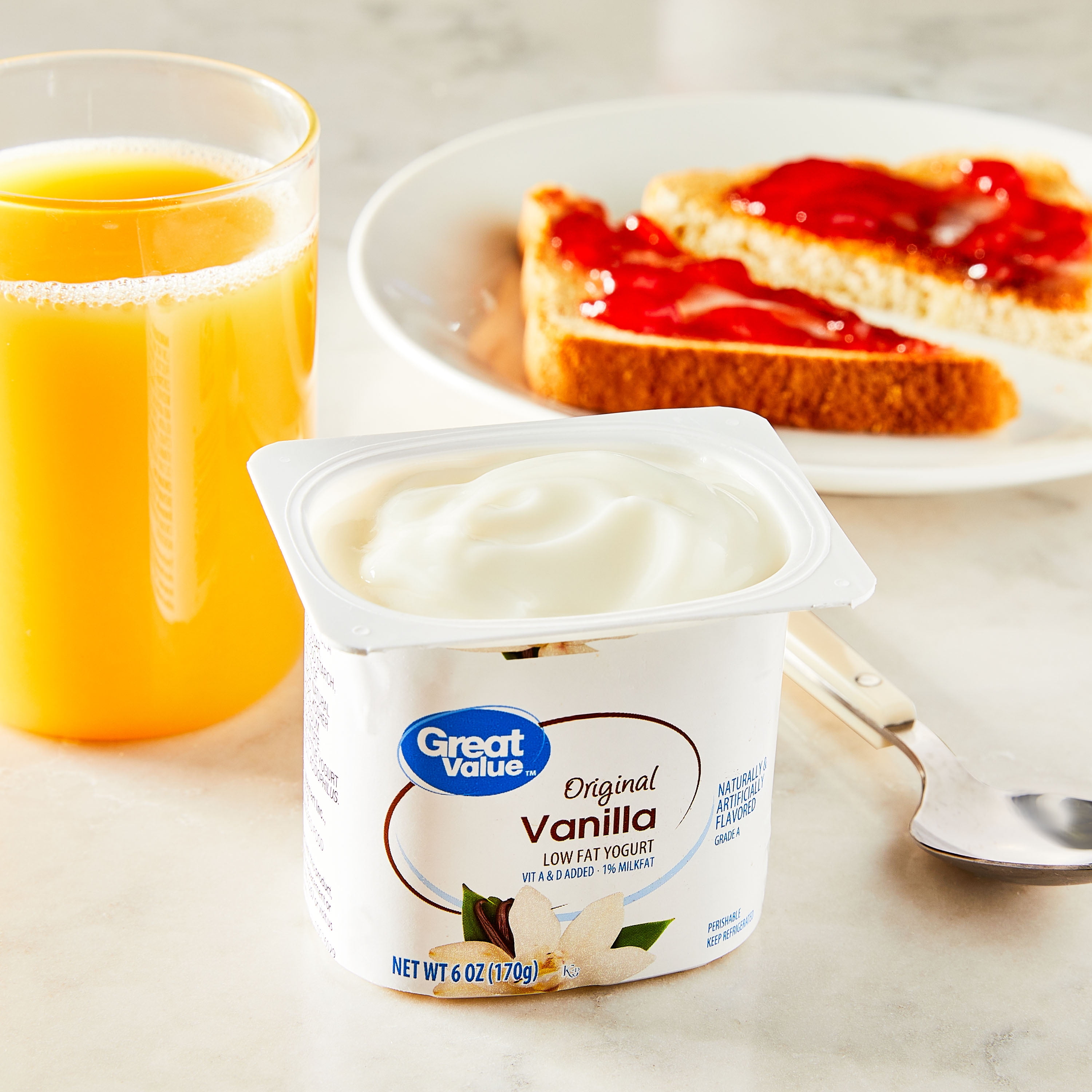Great Value Original Vanilla Low-fat Yogurt, 6 oz