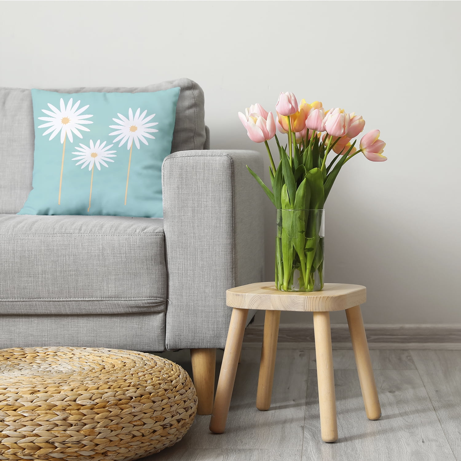 16" x 16" Simply Daisy Daisy May Daisy May Floral Print Decorative Throw Pillow