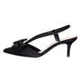 thumbnail image 4 of XYD Women Graceful Bridal Mid Heel Slingback Sandals Slip On Bowknot Pointed Closed Toe Pump Shoes Size 8 Black, 4 of 4