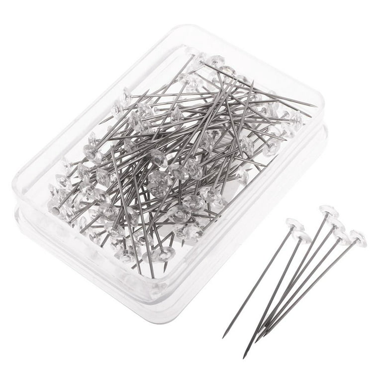 100pcs Stainless CLEAR DIAMOND Pins Sewing Pins WEDDING FLOWERS Decor