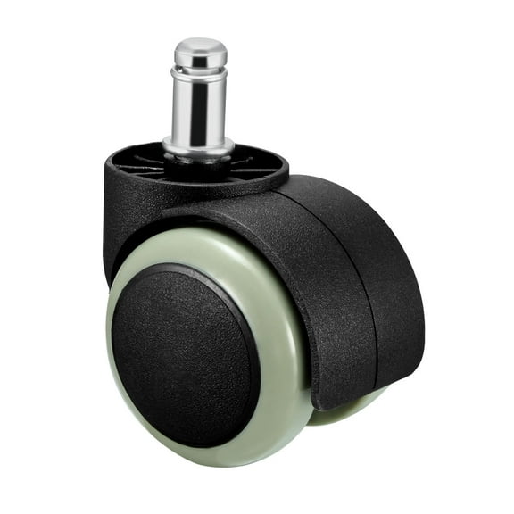 Office Chair Casters Wheels 2 Inch PU Twin Wheel Universal Standard 11mm Stem Swivel Caster Gray