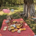 thumbnail image 4 of Cesta de picnic de mimbre estilo campestre con tapa, asa y forros para picnics, fiestas, bodas y barbacoas, 4 of 8