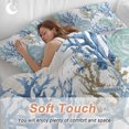thumbnail image 5 of Blue Teal Coastal Bedding 3 Piece Duvet Cover Set Twin Size, Summer Beach Nautical Coral Starfish Soft Microfiber Comforter Cover with Zipper Closure & Pillowcases, FadeResistant Quilt Cover, 5 of 9