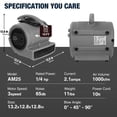 thumbnail image 2 of Secador de alfombras Air Mover MOUNTO 1/4 HP 1000 CFM de 2 velocidades (gris), 2 of 8