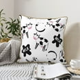 thumbnail image 6 of Kll Cute Cow And Milk Stains Decorative Throw Pillow Covers Velvet Soft For Couch Sofa Bedroom Living Room Outdoor (Pillow core not included) -18"X18", 6 of 8