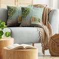 thumbnail image 5 of Ambesonne Vintage Throw Pillow Cover 2 Pack, Wooden Swing in Garden, 16", Yellow Green, 5 of 7