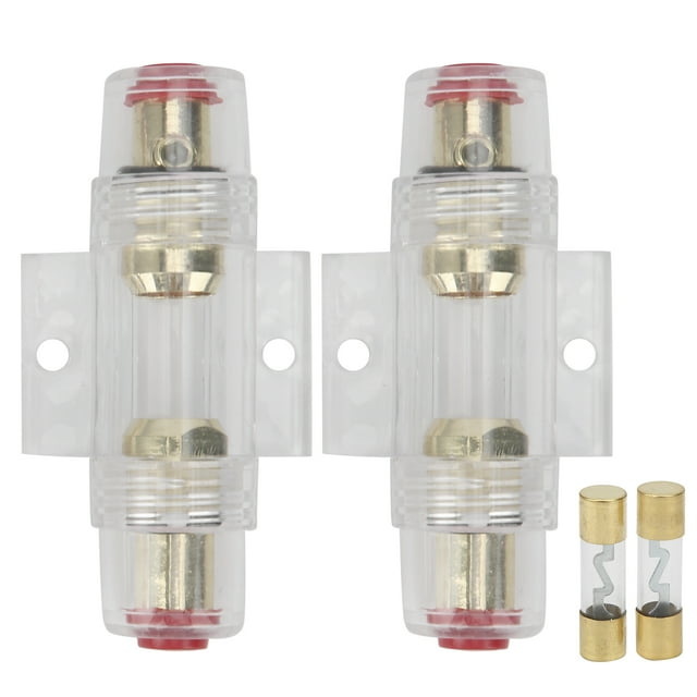 Audio Fuse Holder,2Pcs Car Audio AGU Fuse Holder Copper Fuseholder Seamless Integration