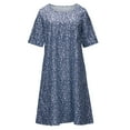 thumbnail image 4 of gakvbuo Summer Summer Dresses for Women 2023 Plus Size Dress for Women Sundresses Women Summer Casual Round-Neck Print Short Sleeve Loose Dress, 4 of 8