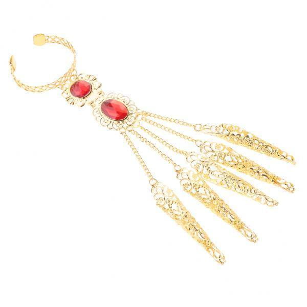 Pulseras de Oro Egipcio Sunnimix Gitano Danza del Vientre Gemas Rojas