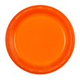 thumbnail image 3 of Disposable Reusable Plastic Dinner Plates Heavy Duty 7" Solid Color Set of 10 (Orange), 3 of 4