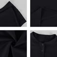 thumbnail image 6 of Men's Linen Shirts Summer Short Sleeve Button Down Collar Beach Boho Tops Casual Breathable Henley Shirts Plus Size, 6 of 8