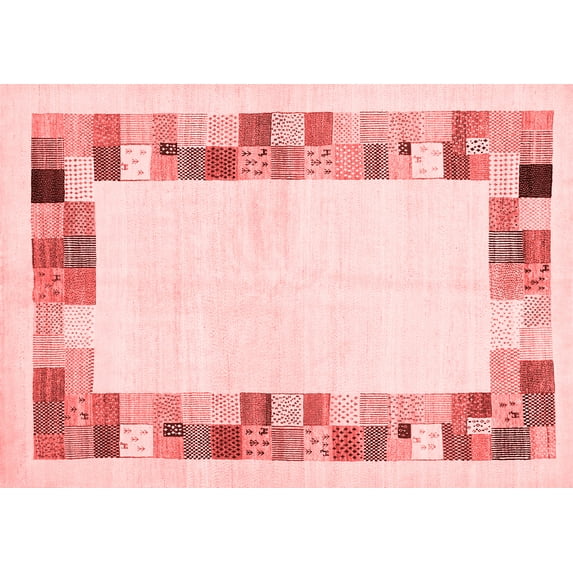 Ahgly Company Indoor Rectangle Solid Red Modern Area Rugs, 5' x 8'